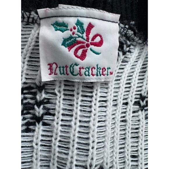 VINTAGE"NUTCRACKER" Teddy Bear,Button Up, Cardigan Sweater, Grandma,Classic,Ugly - Picture 7 of 10